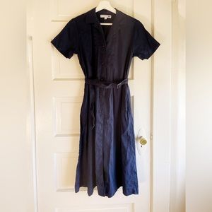 Uniqlo x Ines La Fressange linen cotton short sleeve shirt dress